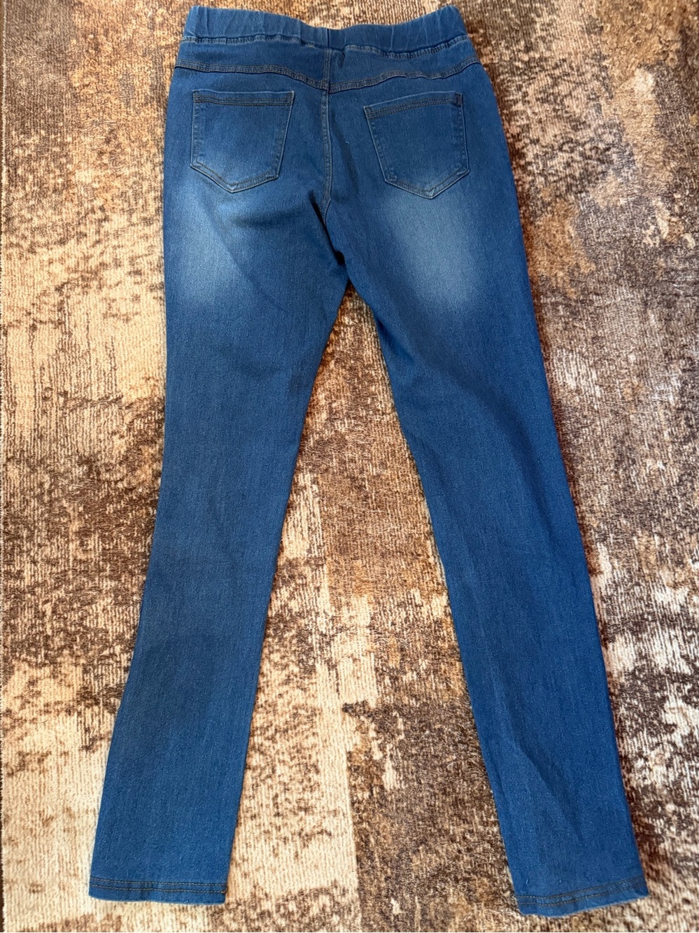 JVINI Blue Distressed Women's Elastic Waist Jeans #0171 - Picture 2 of 3